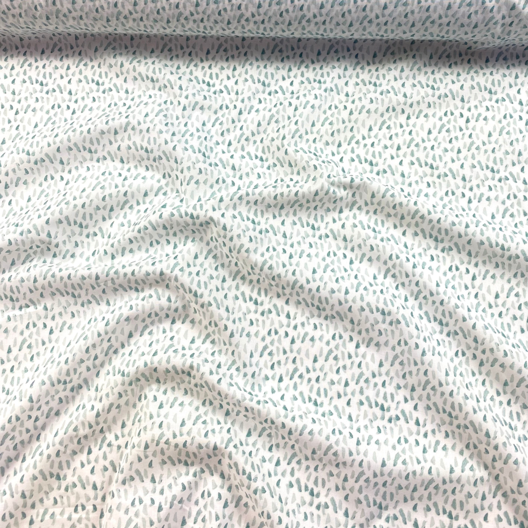 Popelín con lunares verde agua