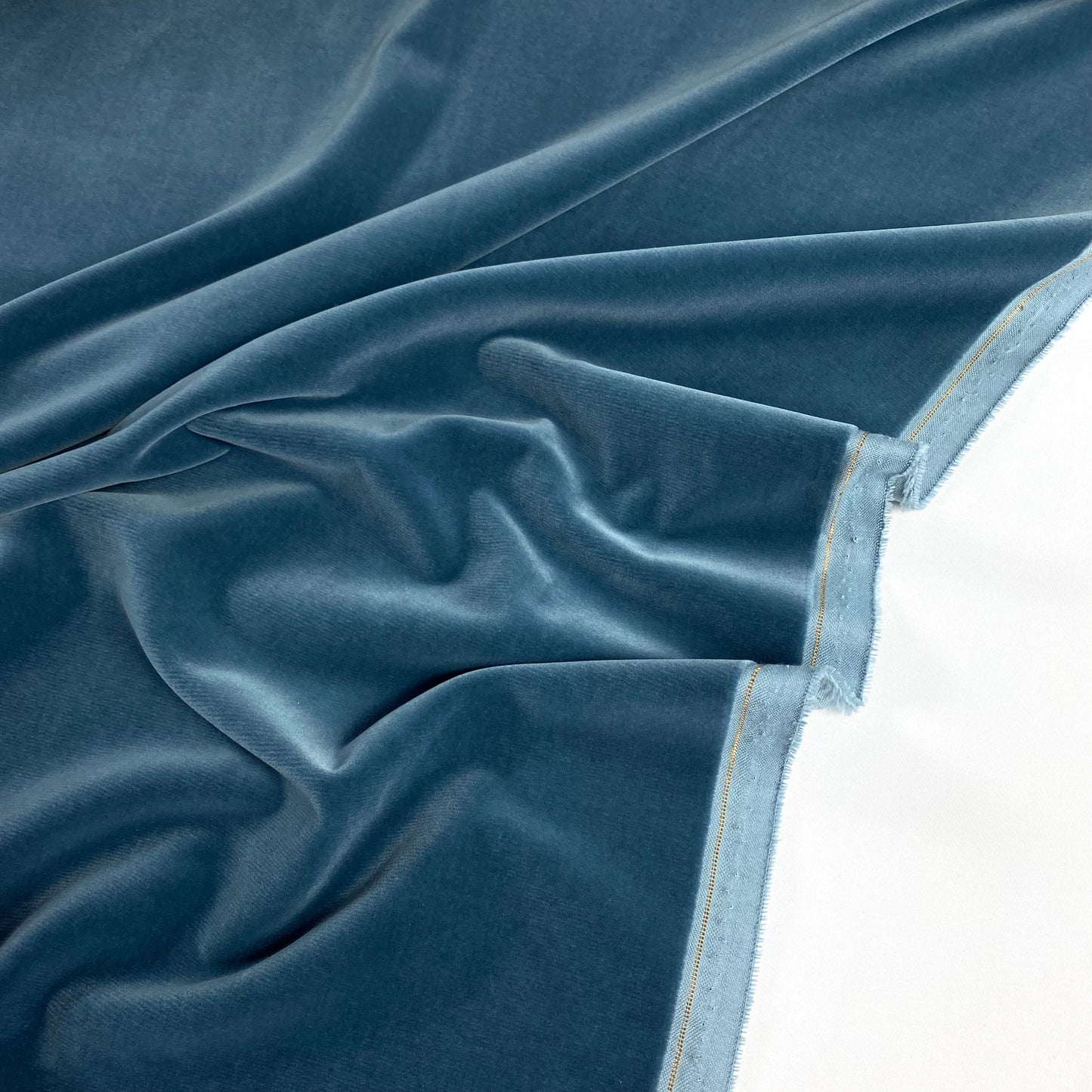Veludo 100% algodão azul grisalho