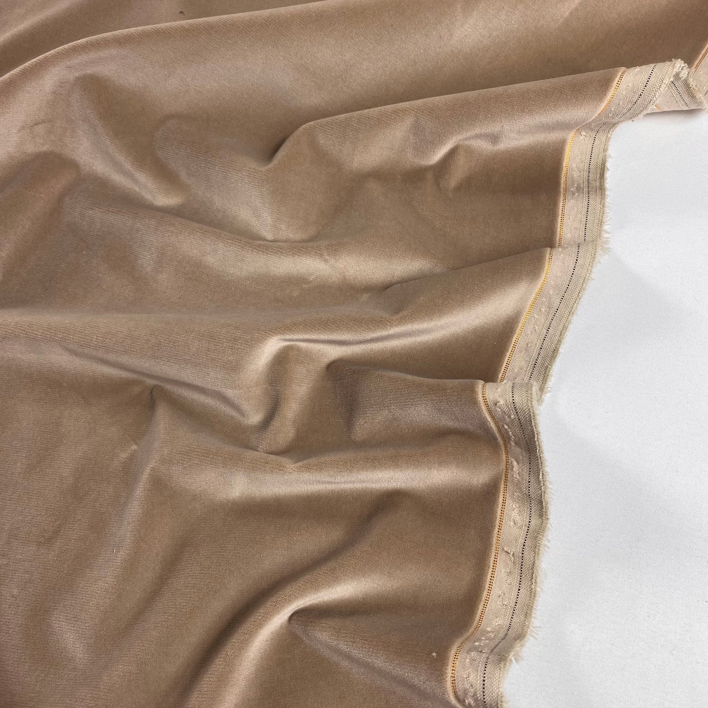 Dark beige 100% cotton velvet