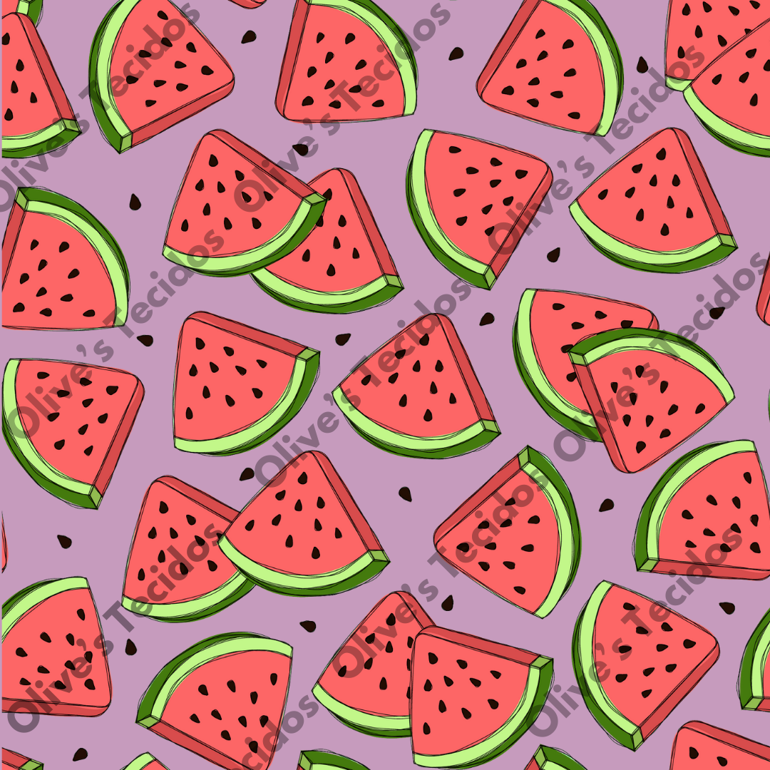 Patrón de sandías con fondo verde