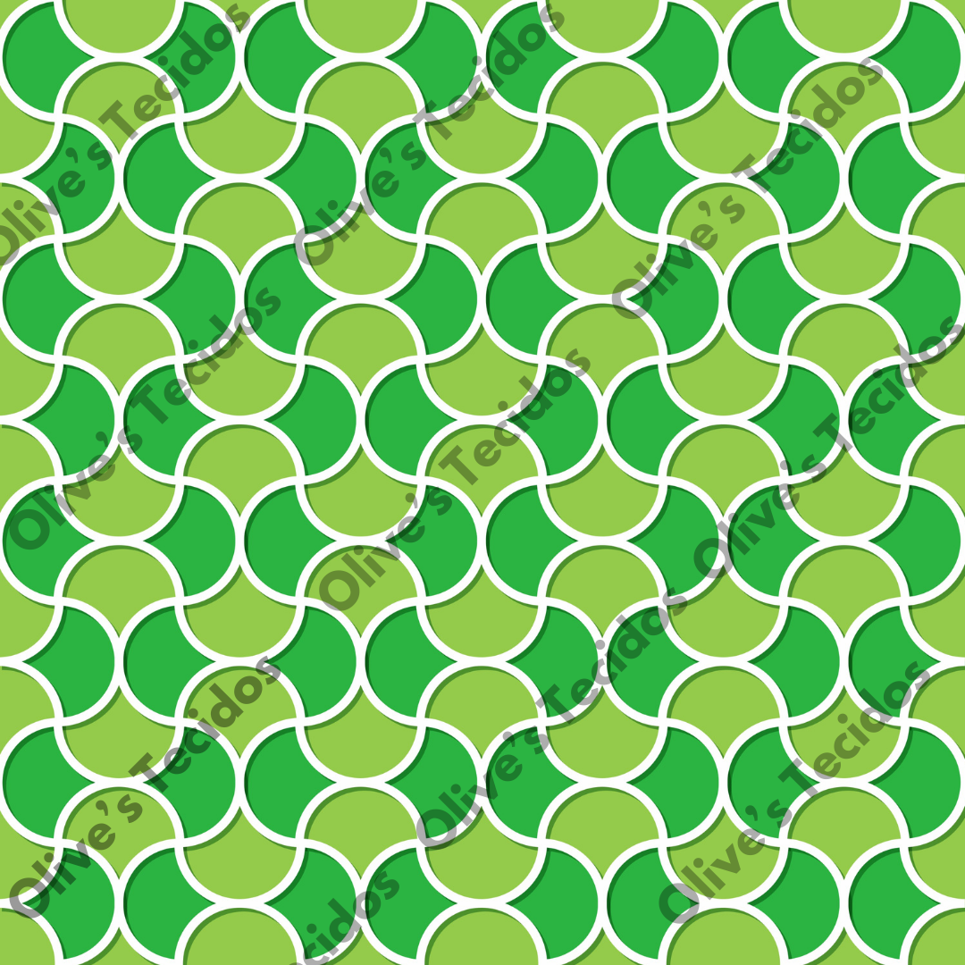 OT095 - padrão geométrico tons verdes