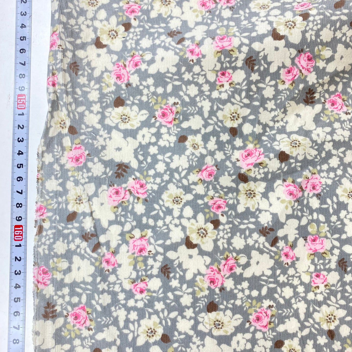 Bombacha 100% Algodón Fondo Gris Con Flores Rosas Y Beiges