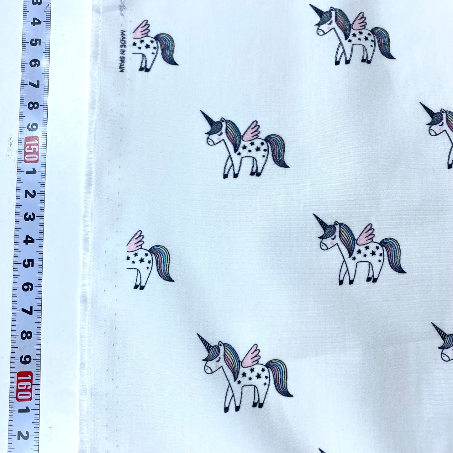 Batista 100% Algodón Blanca Con Unicornios