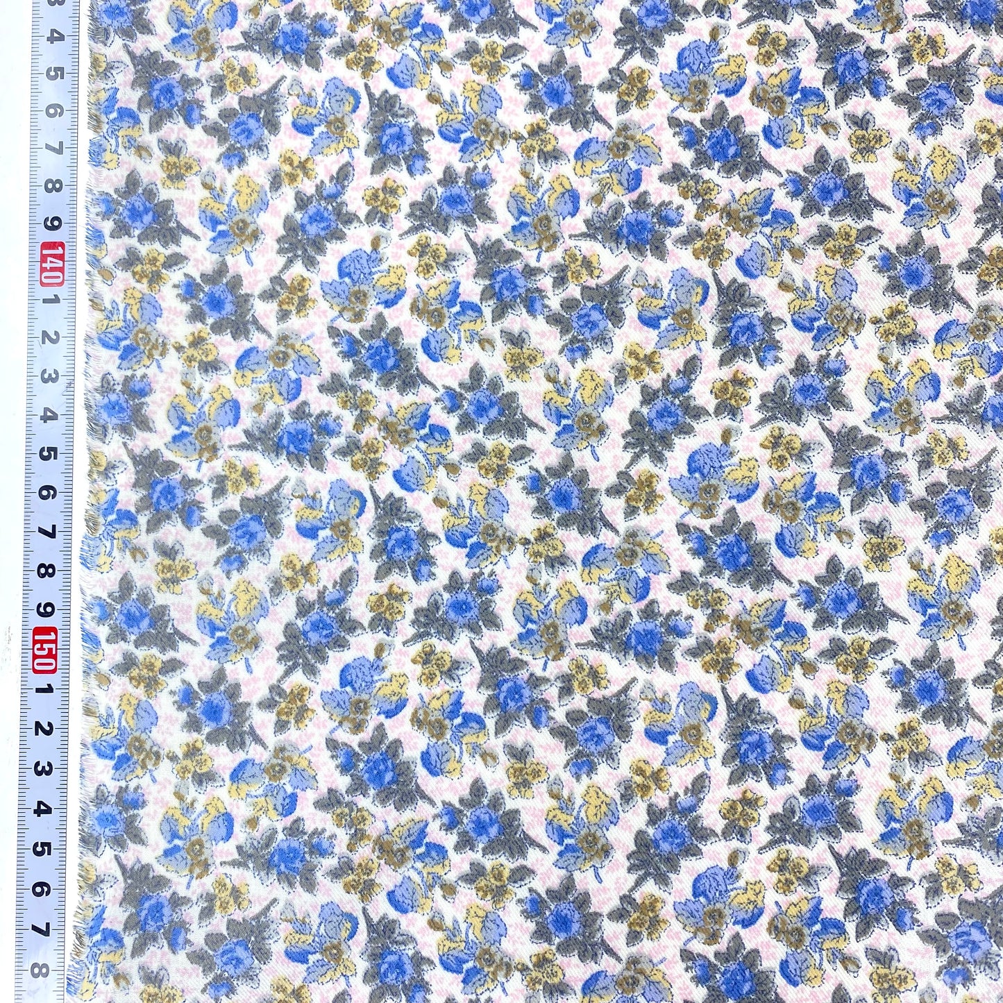 Vaina 100% Algodón con Flores Azules y Detalles Rosa