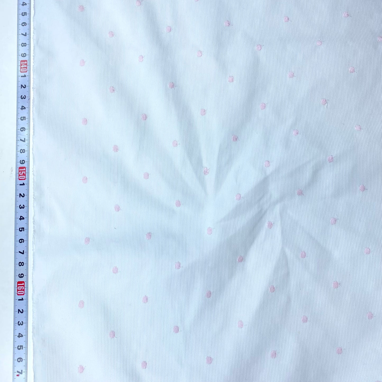 Fustán 100% Algodón Blanco Con Bolas Rosa Claro Bordadas