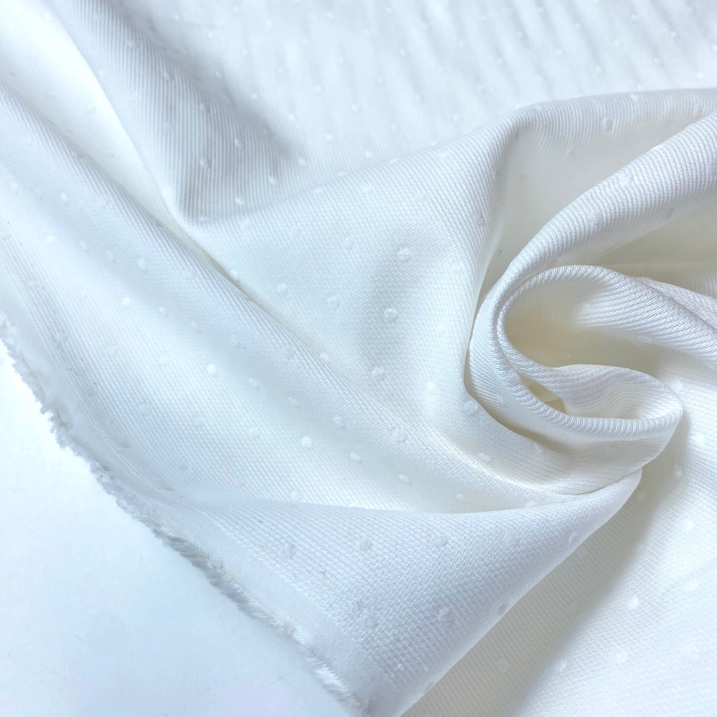 Fustán 100% Algodón Blanco Con Topos Blancos Bordados