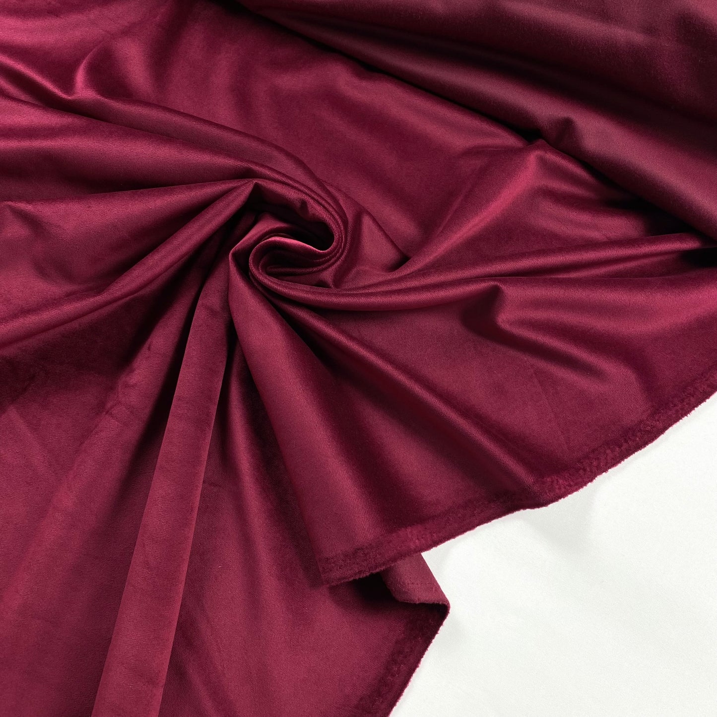 100% polyester velvet, burgundy