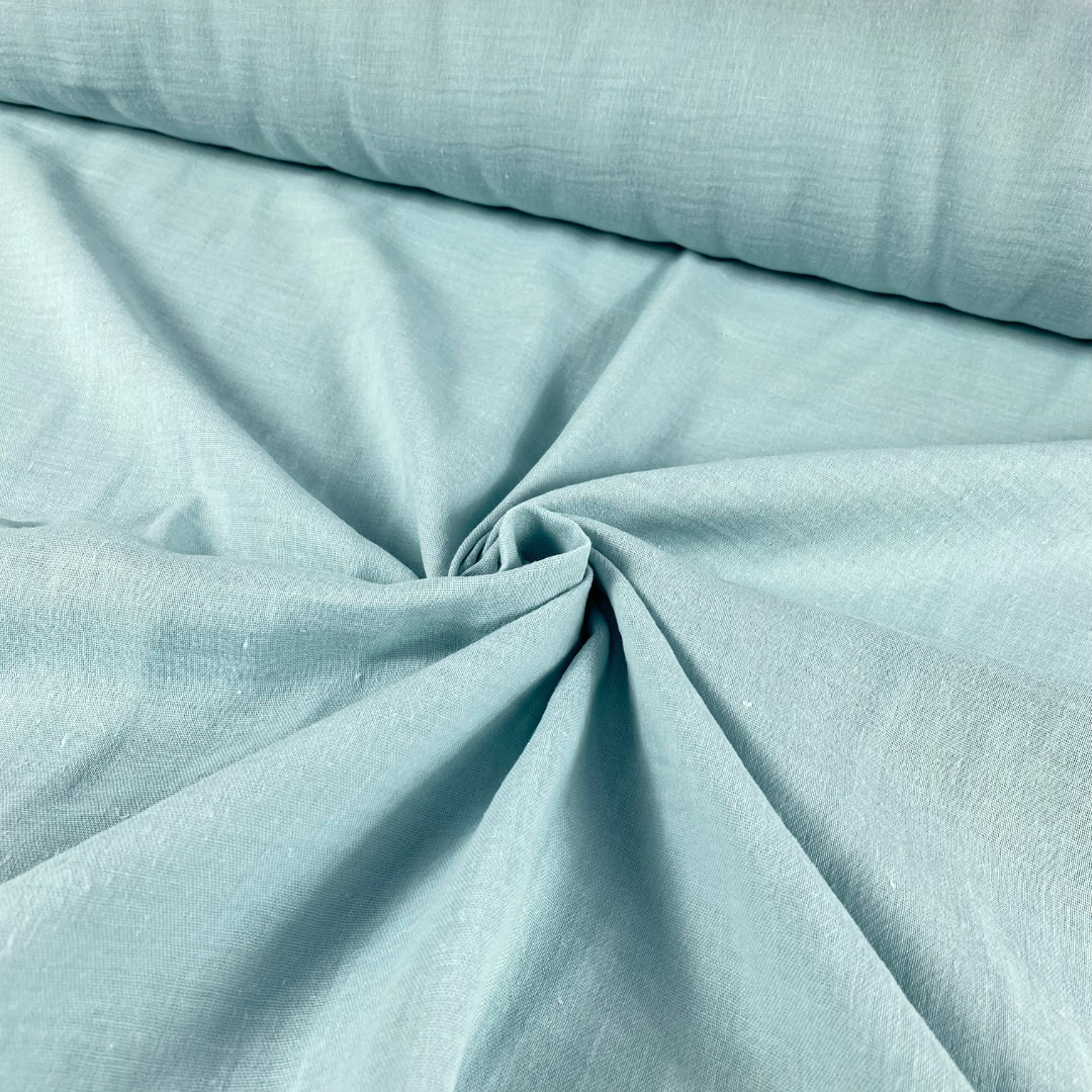 Muselina doble azul con tono de verde