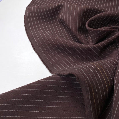 Tela sastre marrón con rayas