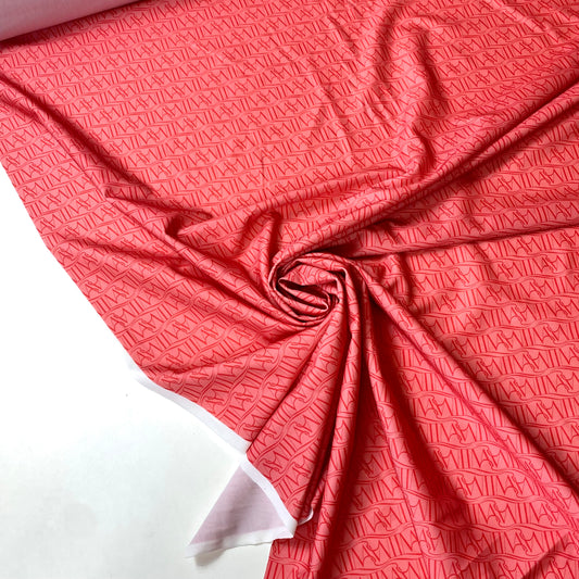 Lycra Carvico Com Padrão Tons Vermelho e Salmão