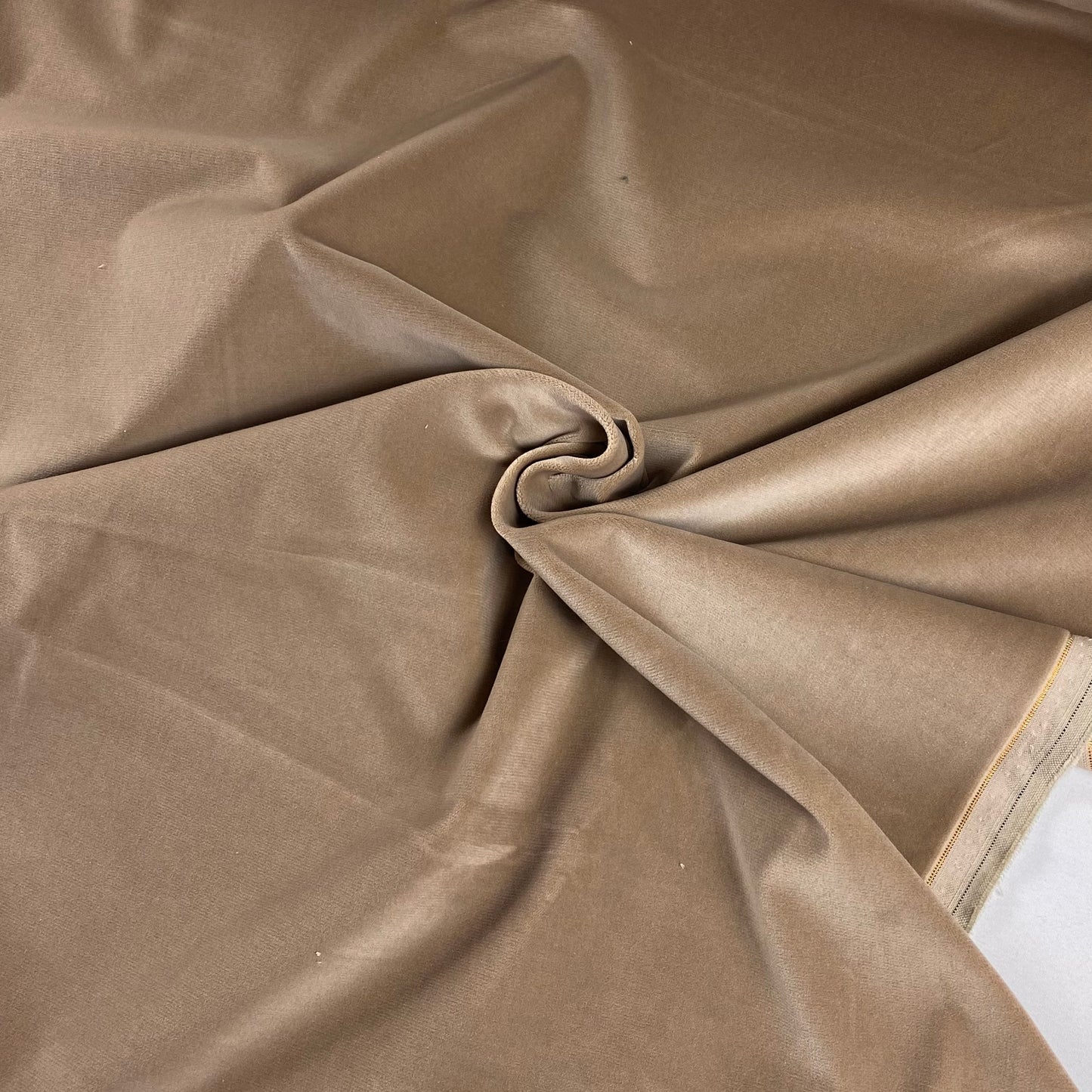 terciopelo de algodón 100% color beige oscuro