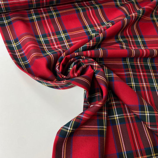 Tartán escocés rojo con grandes cuadrados