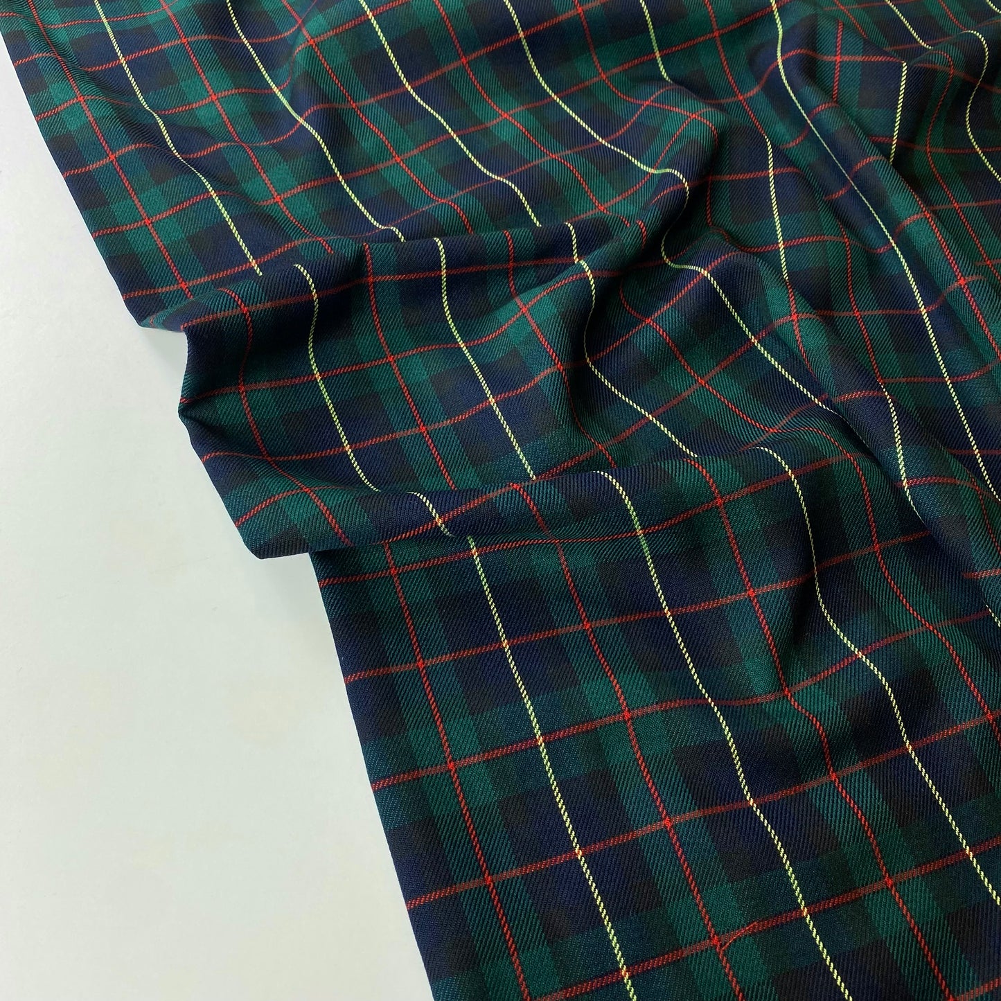 Tartán escocés azul oscuro y verde