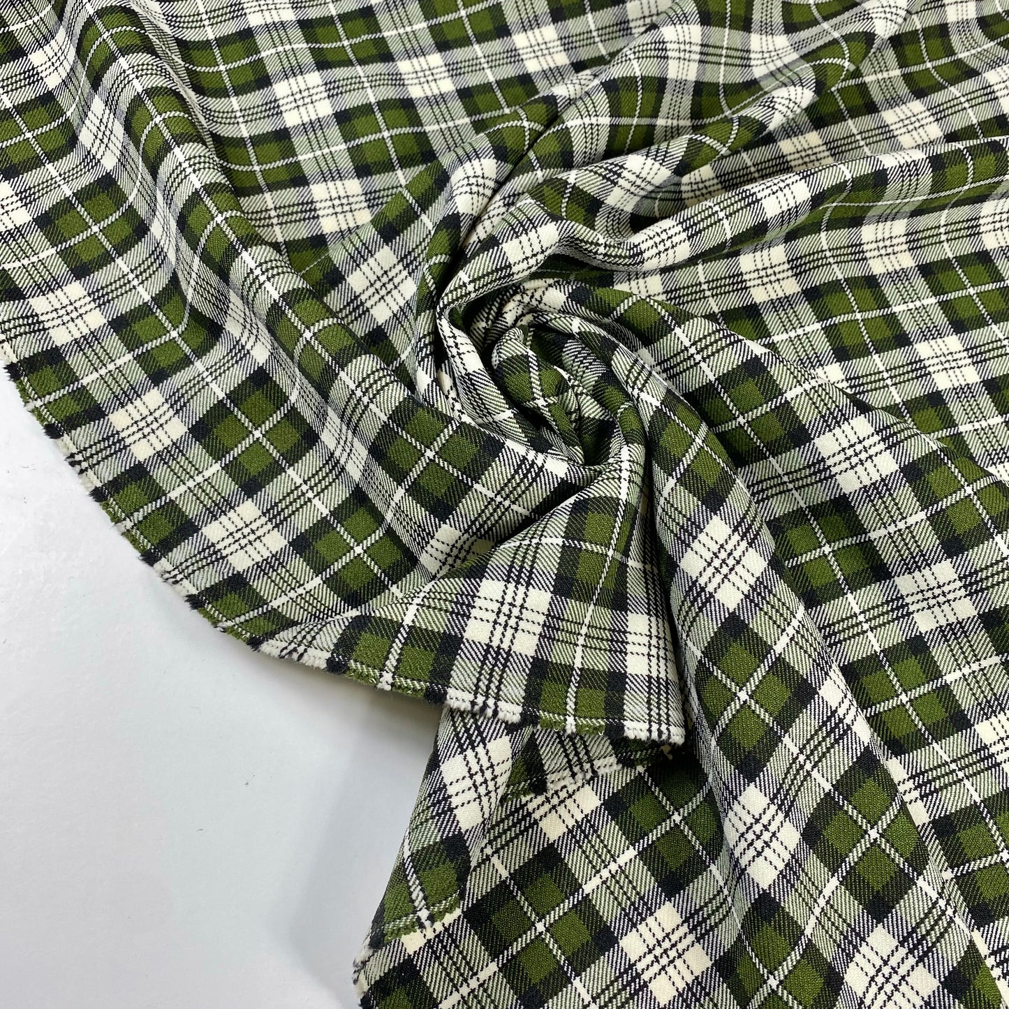 Tartán escocés verde y blanco