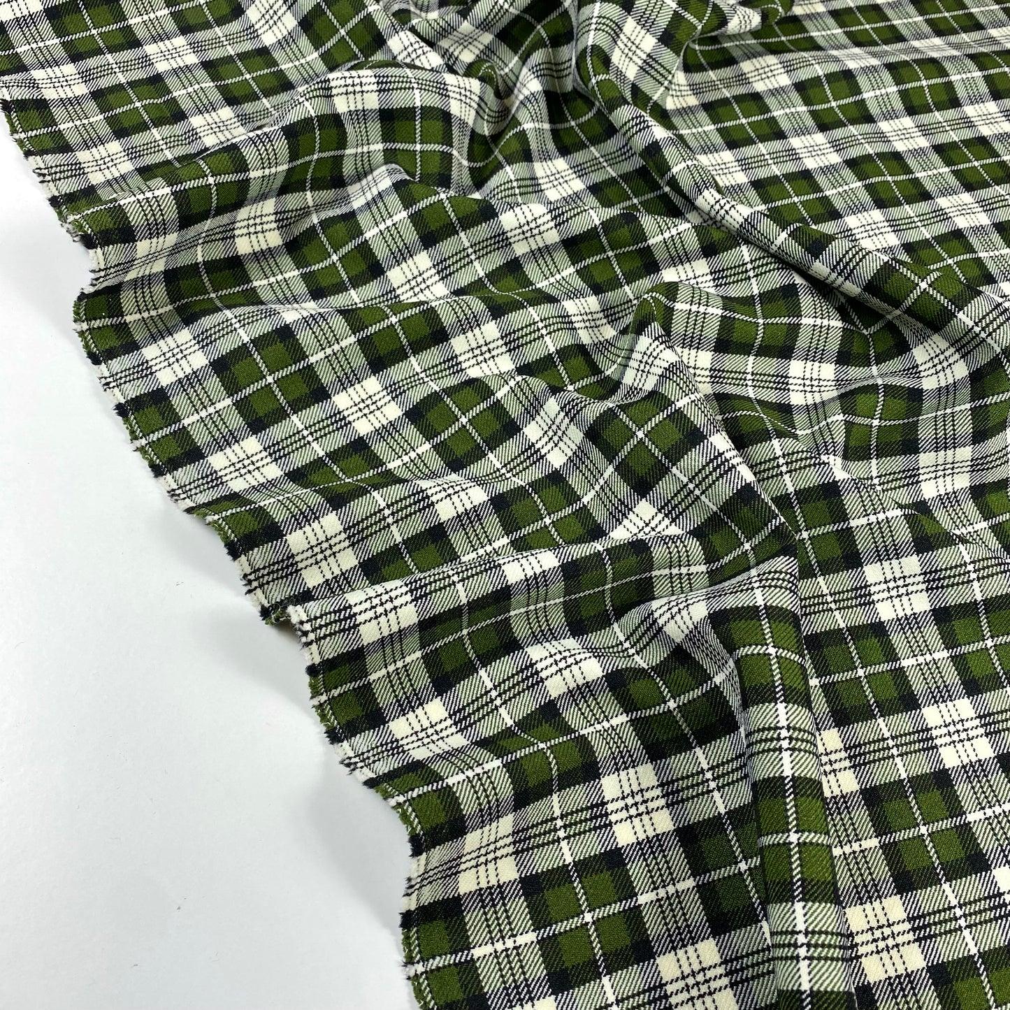 Tartán escocés verde y blanco