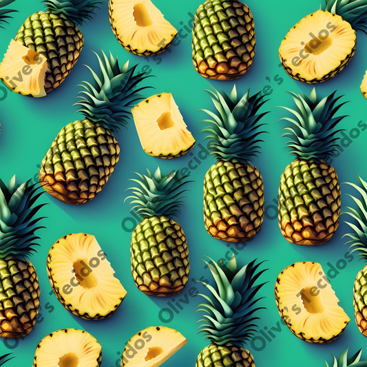 Patrón de sandías con fondo verde