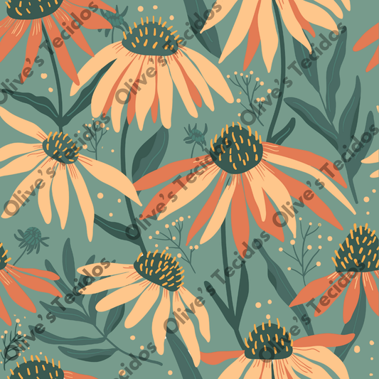 Watermelons pattern with green background