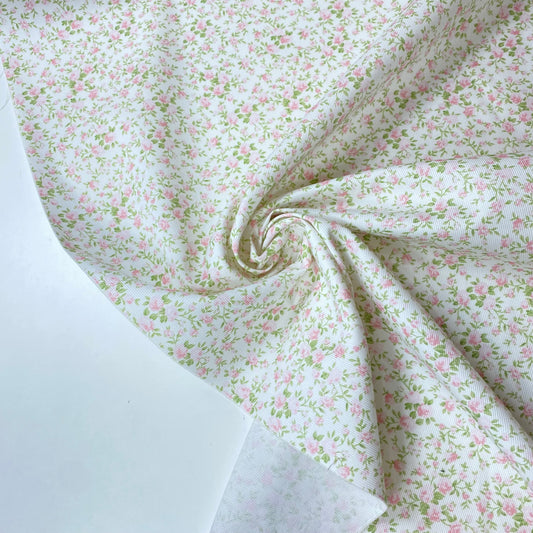 Fustão Branco Com Flores Rosa
