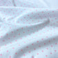 Piquet 100% Algodão Branco Com Bolas Rosa Pequenas