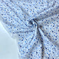 Popelina 100% Algodón Blanca con Flores Azules
