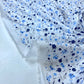 Popelina 100% Algodón Blanca con Flores Azules