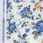 Sarga 100% Algodón Perla Con Flores Azules y Amarillas