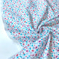 Cambray 100% Algodón Blanco Con Flores Rosas y Azules