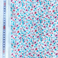 Cambray 100% Algodón Blanco Con Flores Rosas y Azules