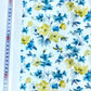 Cambray 100% Algodón Blanco Con Flores Azules y Amarillas