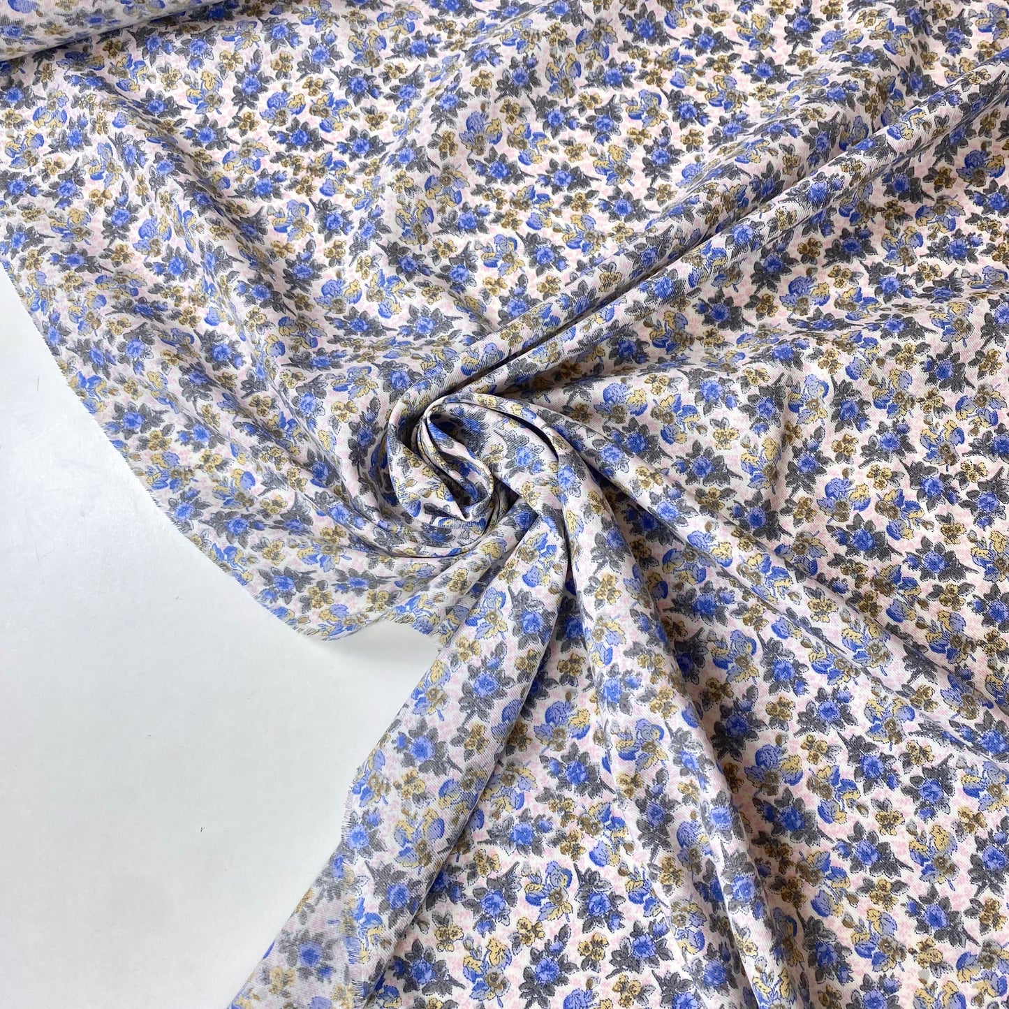 Vaina 100% Algodón con Flores Azules y Detalles Rosa