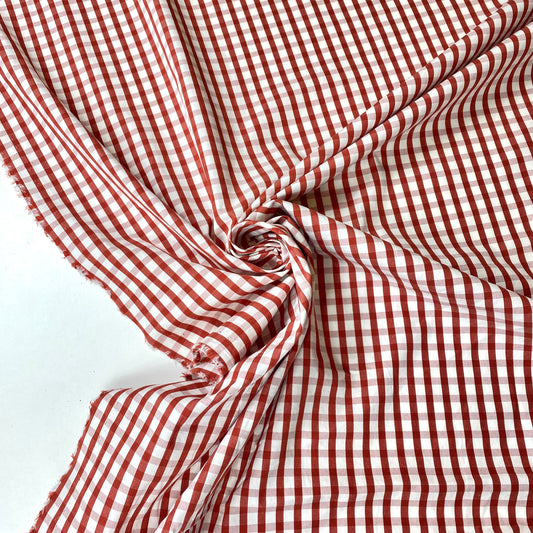 Popeline 100% Algodão Vichy Terracota