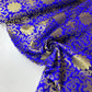 Brocado Azul Com Detalhes Dourados