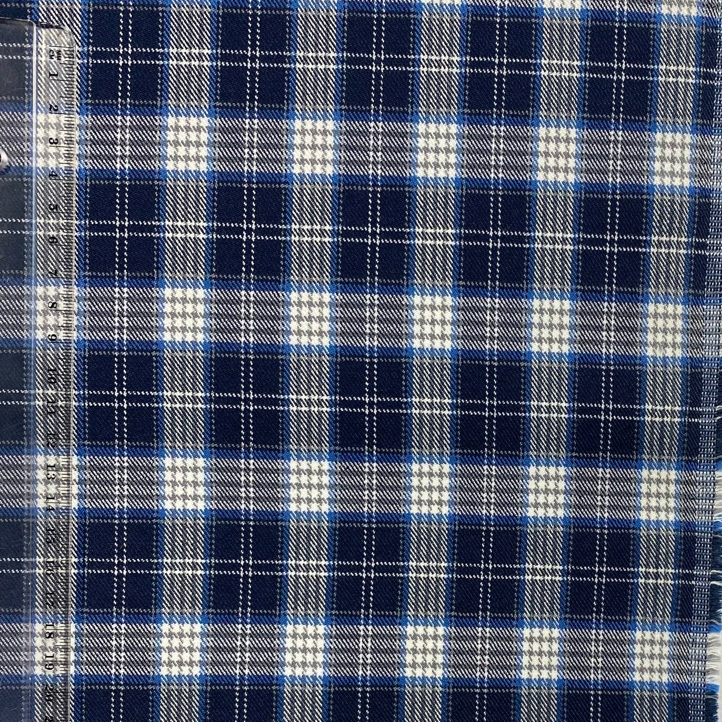 Tartan xadrez azul e cinza