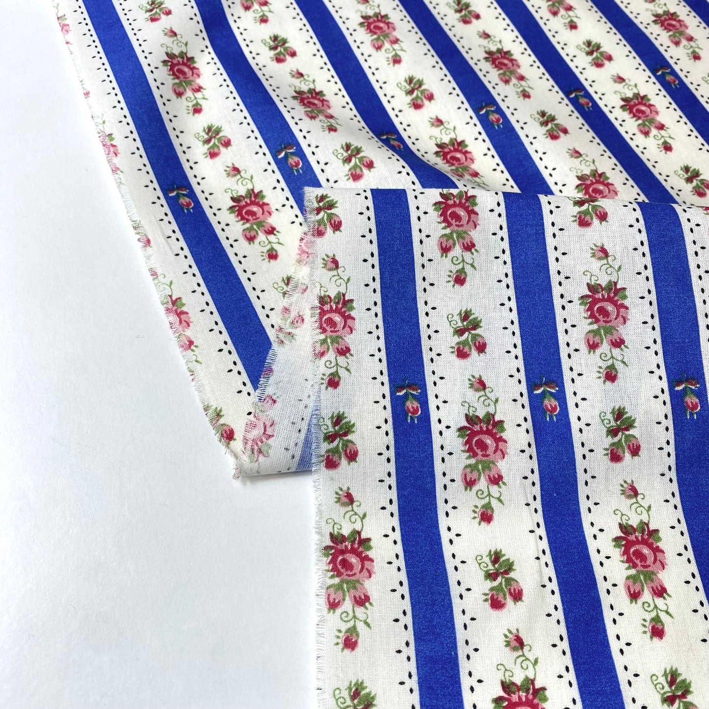 Chintz de Alcobaça con rayas blancas y azules