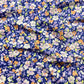 Linho lilás com flores