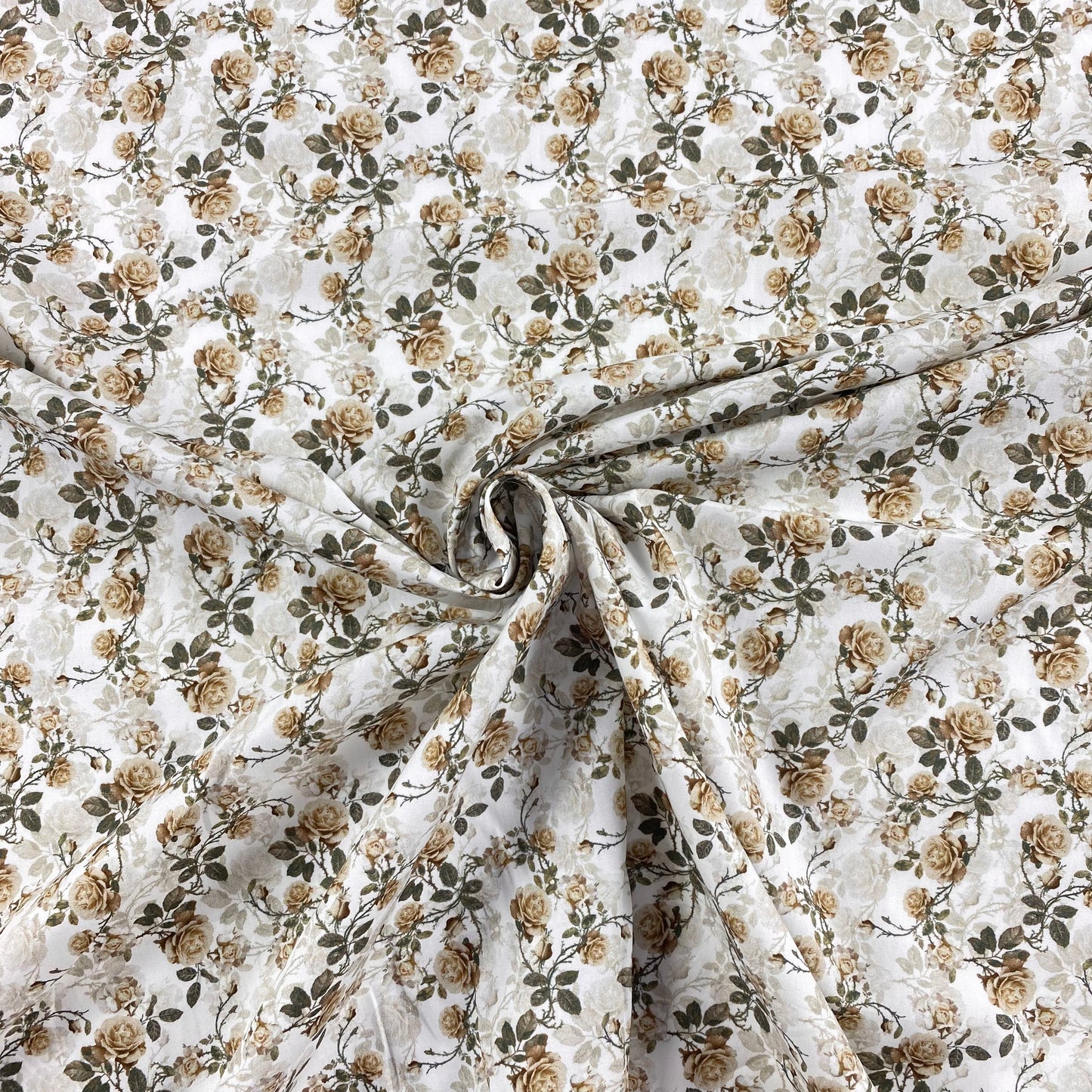 Beige poplin with flowers