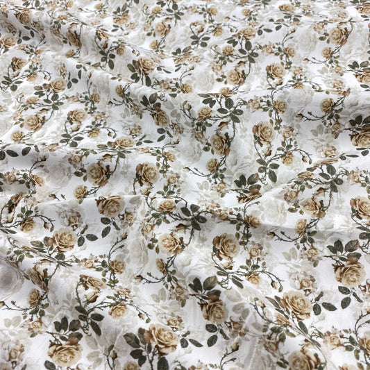 Beige poplin with flowers