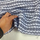 Linho azul bebé com formas azul escuras