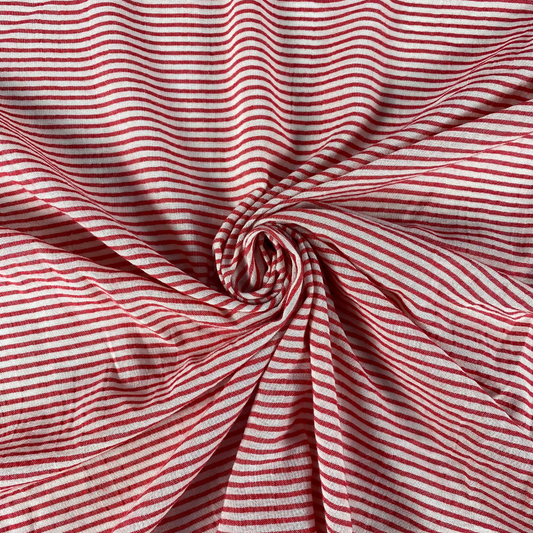 Red striped lined fabric