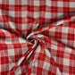 Tartan plaid in red and white tones