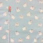 Light blue 1x1 rib knit with rabbits